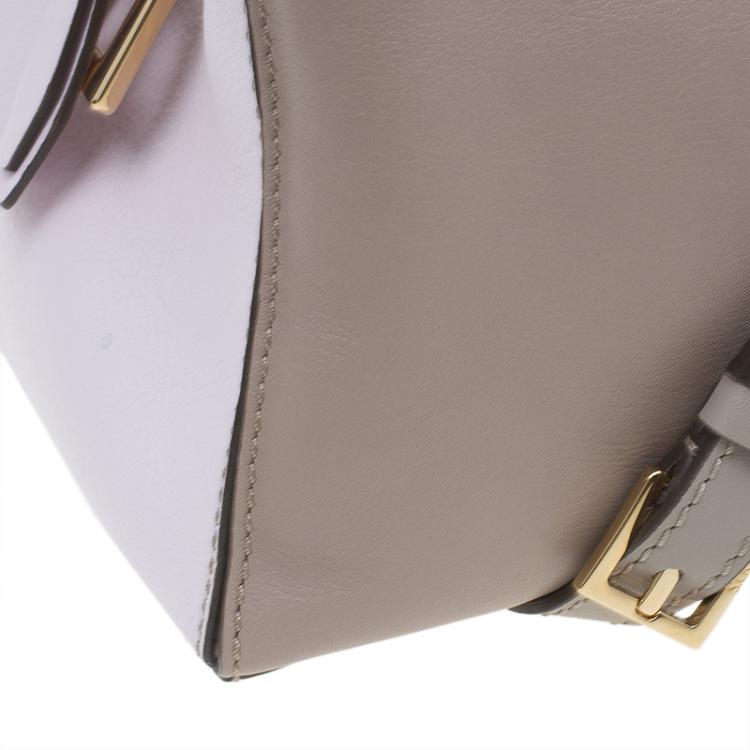 Pre Owned Tod's Beige/Pink Leather Small D-Cube Tote