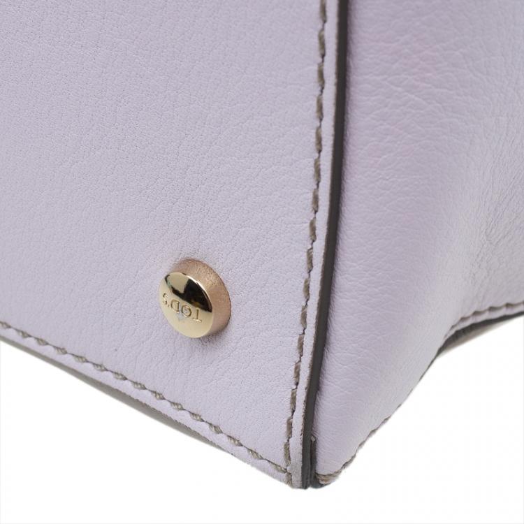 Pre Owned Tod's Beige/Pink Leather Small D-Cube Tote