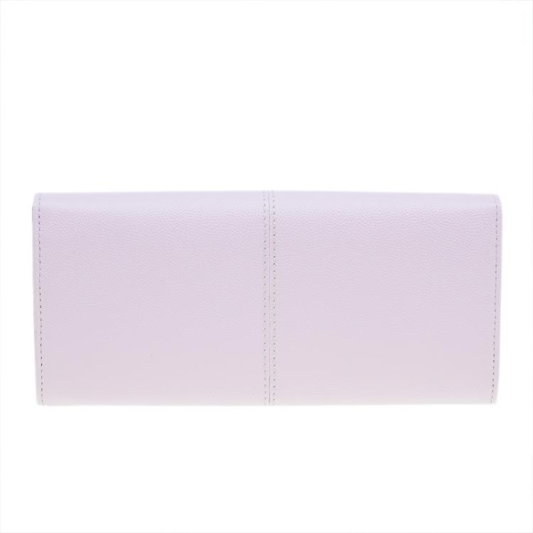 Pre Owned Tod's Light Pink Leather Foldover Logo Wallet
