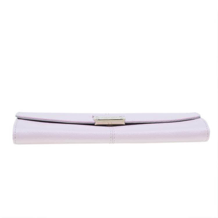 Pre Owned Tod's Light Pink Leather Foldover Logo Wallet