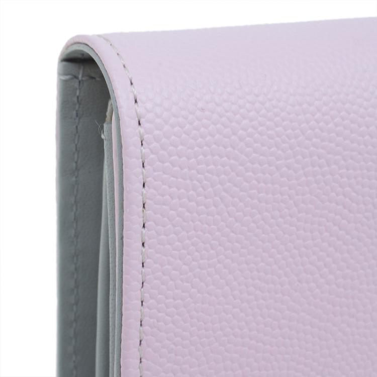 Pre Owned Tod's Light Pink Leather Foldover Logo Wallet