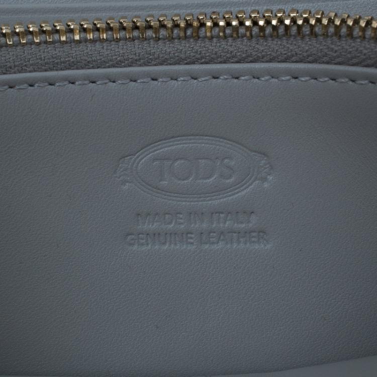 Pre Owned Tod's Light Pink Leather Foldover Logo Wallet