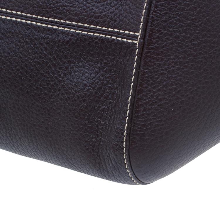 Pre Owned Tod's Chocolate Brown Leather Corniche Wave East West Satchel