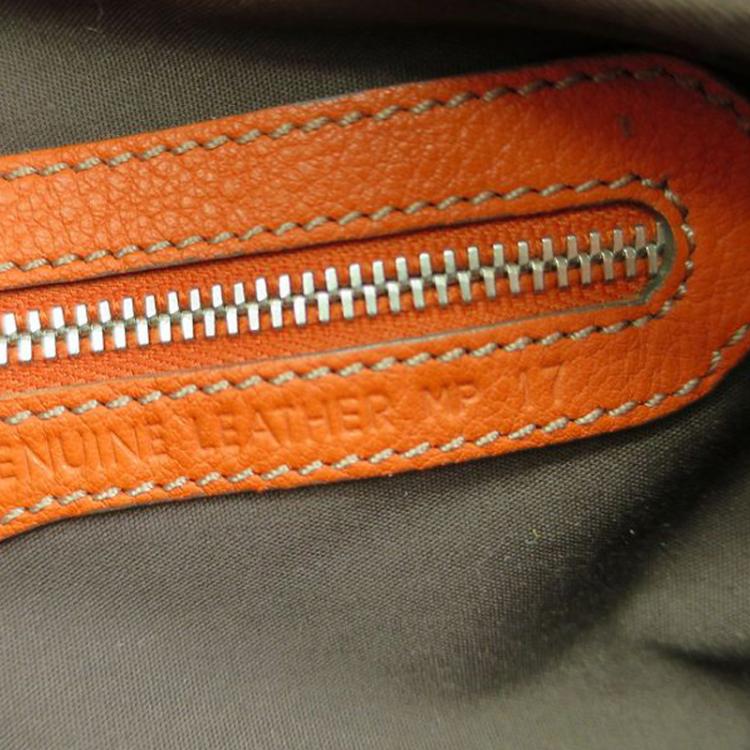 Pre Owned Tod's Orange Leather Bauletto Bowling Bag