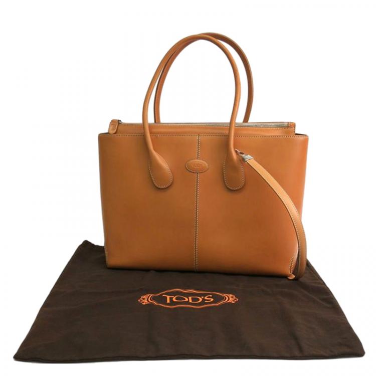 مملوكة مسبقًا Tod's Brown Leather Classic D Shopping Tote