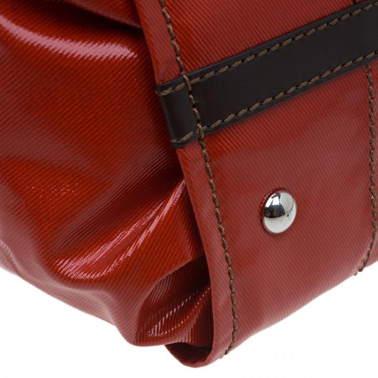Pre Owned Tod's Orange Coated Canvas Mini G-Line Easy Sacca Shoulder Bag