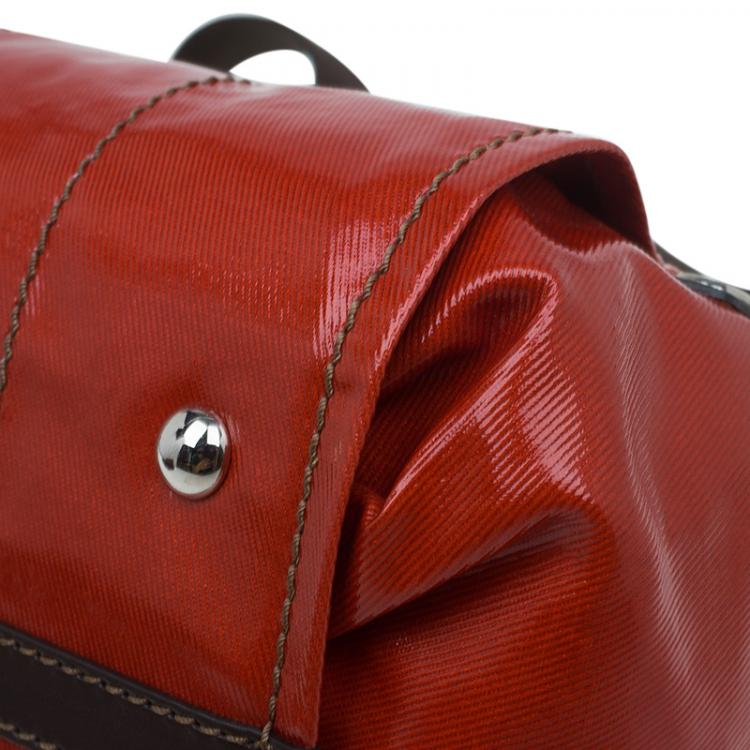 Pre Owned Tod's Orange Coated Canvas Mini G-Line Easy Sacca Shoulder Bag