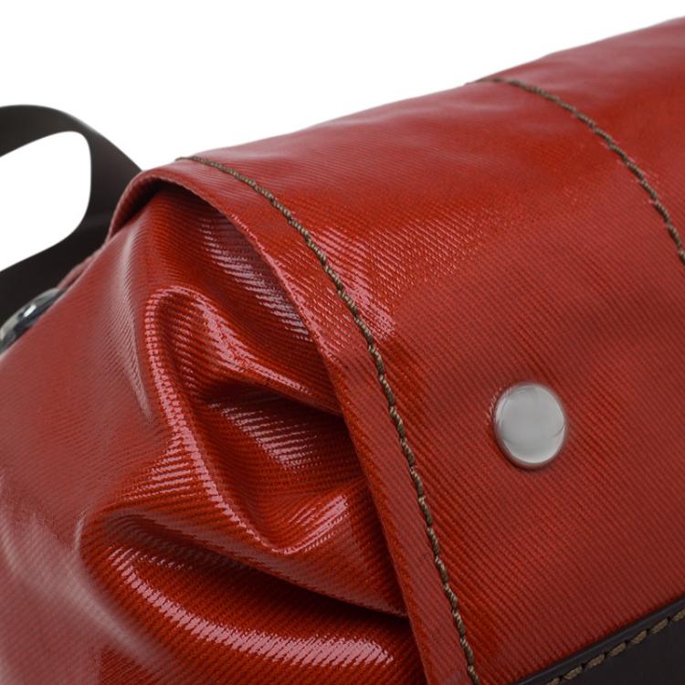 Pre Owned Tod's Orange Coated Canvas Mini G-Line Easy Sacca Shoulder Bag