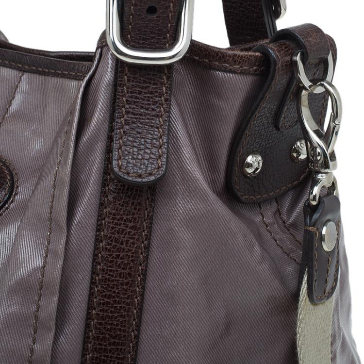 مملوكة مسبقًا Tod's Metallic Brown Coated Canvas G-Line Easy Sacca Tote
