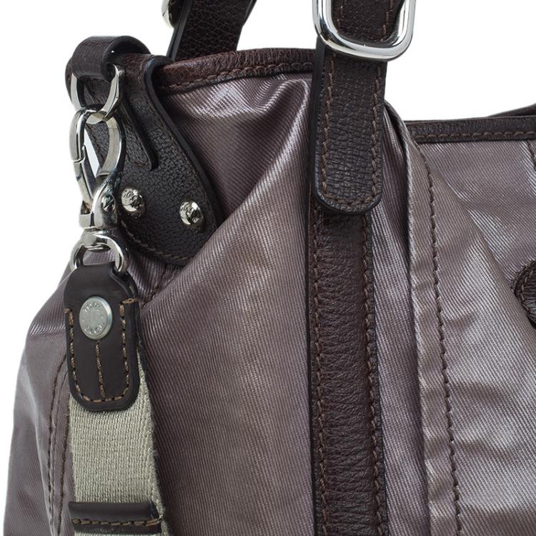 مملوكة مسبقًا Tod's Metallic Brown Coated Canvas G-Line Easy Sacca Tote