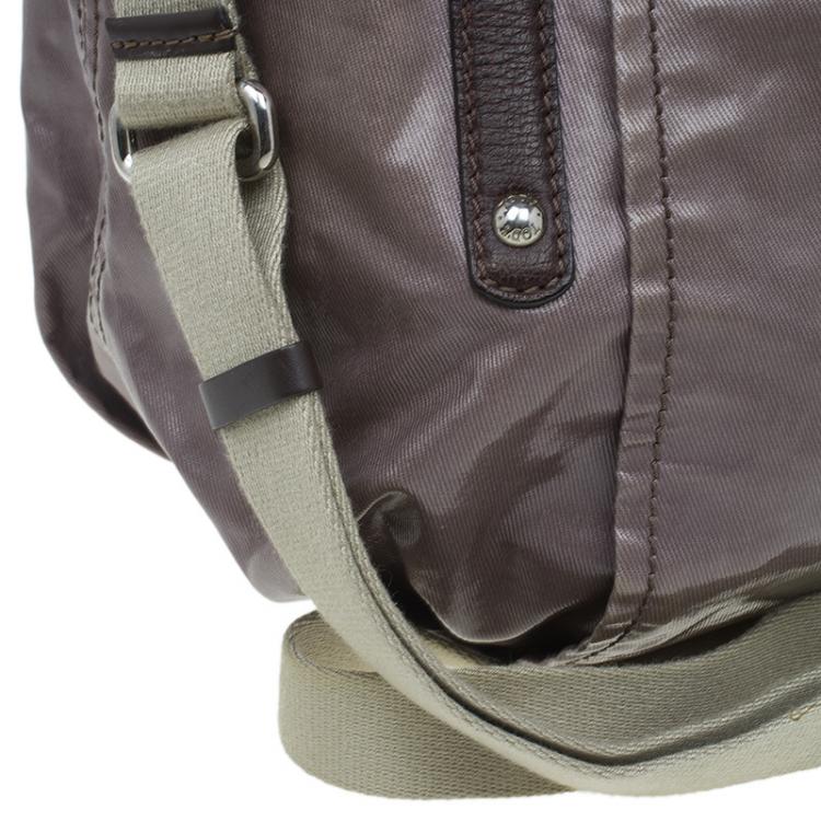 مملوكة مسبقًا Tod's Metallic Brown Coated Canvas G-Line Easy Sacca Tote