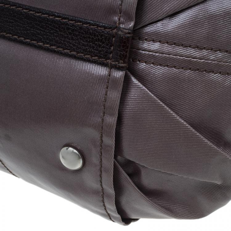 مملوكة مسبقًا Tod's Metallic Brown Coated Canvas G-Line Easy Sacca Tote