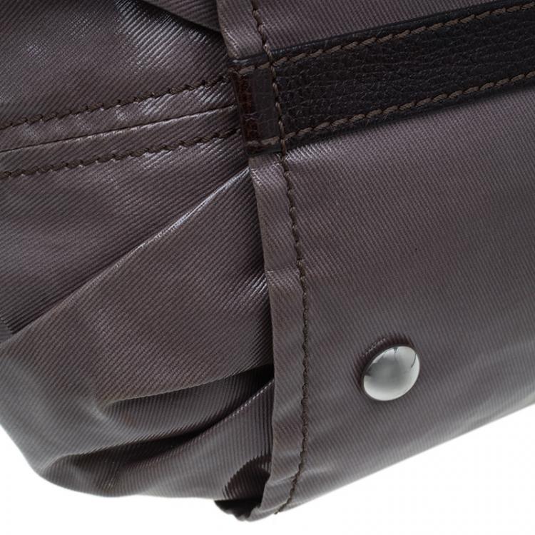 مملوكة مسبقًا Tod's Metallic Brown Coated Canvas G-Line Easy Sacca Tote