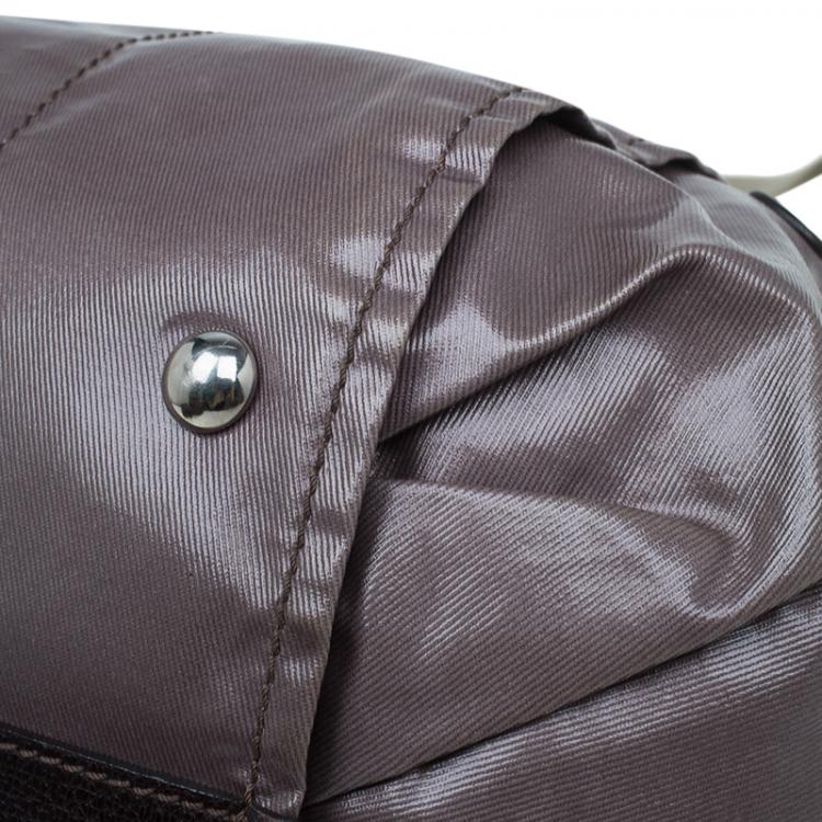 مملوكة مسبقًا Tod's Metallic Brown Coated Canvas G-Line Easy Sacca Tote