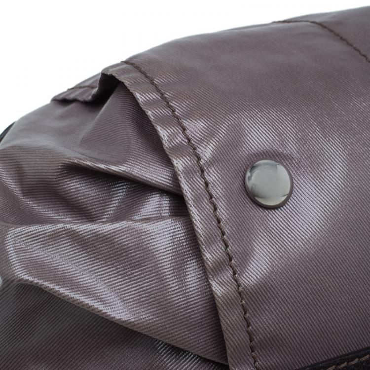 مملوكة مسبقًا Tod's Metallic Brown Coated Canvas G-Line Easy Sacca Tote