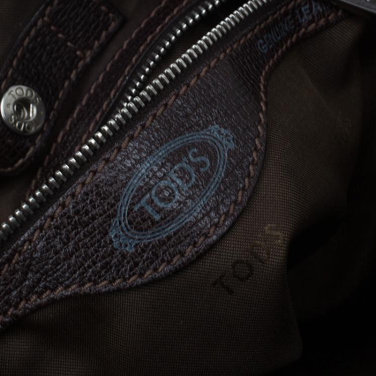 مملوكة مسبقًا Tod's Metallic Brown Coated Canvas G-Line Easy Sacca Tote