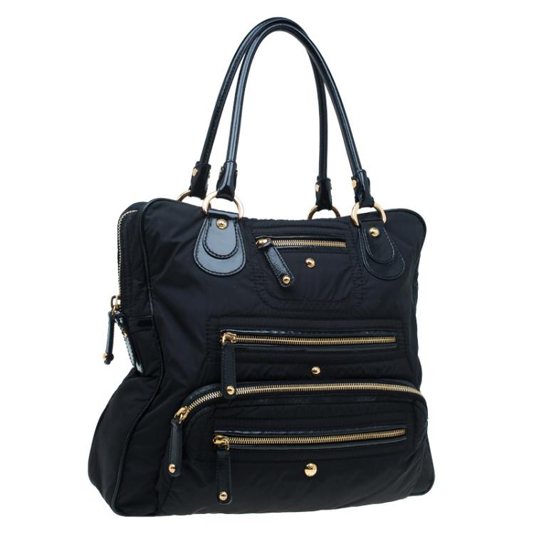 Pre Owned Tod's Black Nylon and Leather Pashmy Pocket Media D Tote