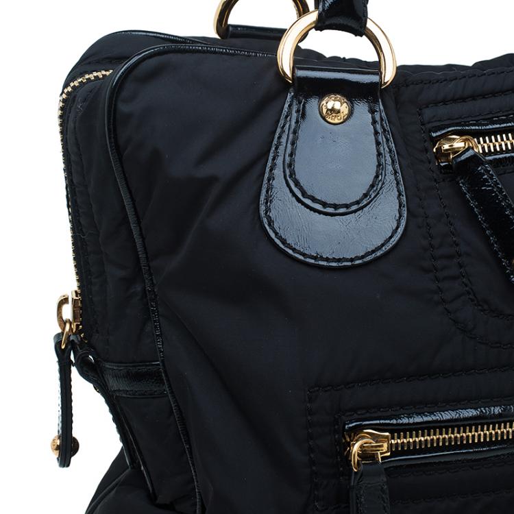 Pre Owned Tod's Black Nylon and Leather Pashmy Pocket Media D Tote