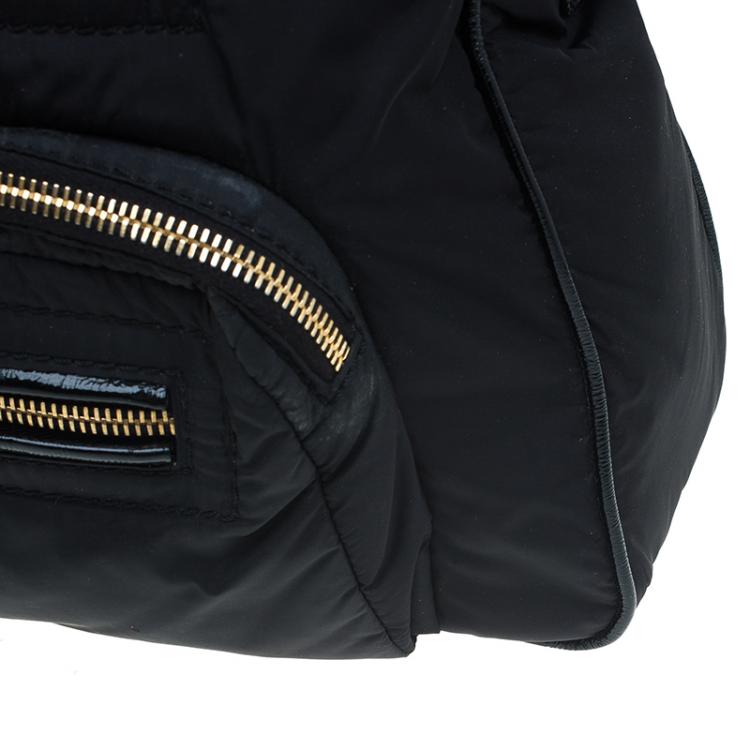 Pre Owned Tod's Black Nylon and Leather Pashmy Pocket Media D Tote