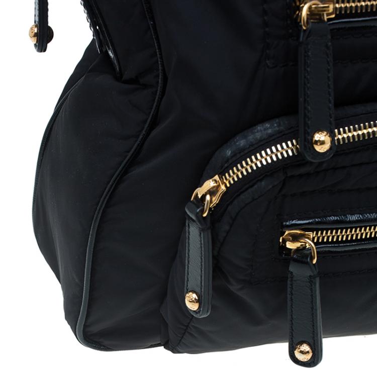 Pre Owned Tod's Black Nylon and Leather Pashmy Pocket Media D Tote
