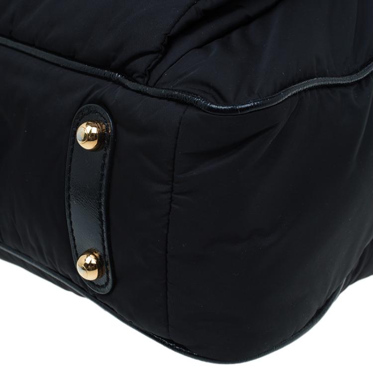 Pre Owned Tod's Black Nylon and Leather Pashmy Pocket Media D Tote