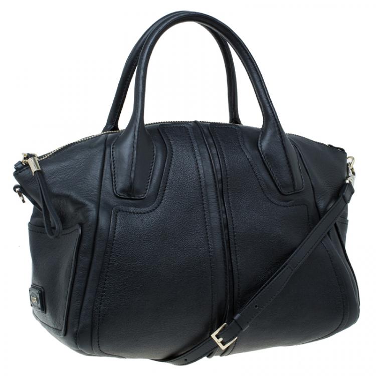 Pre Owned Tod's Black Leather D-Styling Manici Zip Satchel