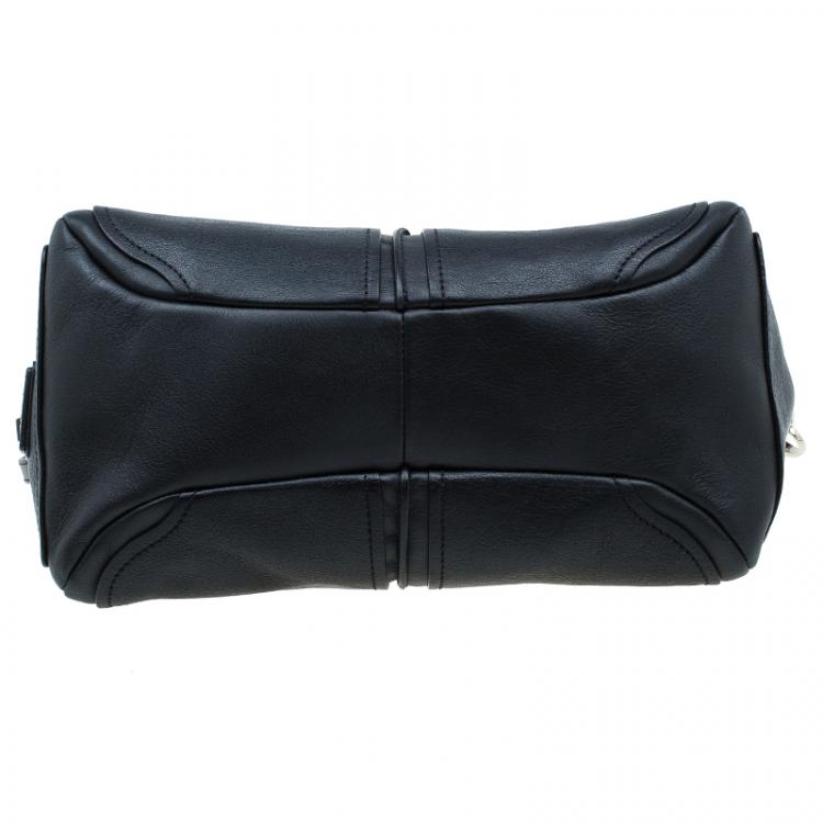 Pre Owned Tod's Black Leather D-Styling Manici Zip Satchel