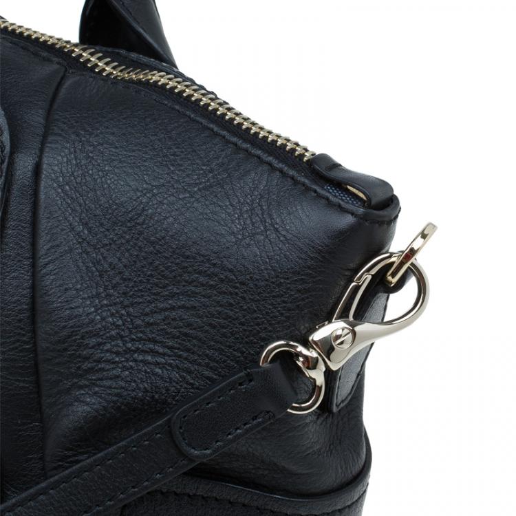 Pre Owned Tod's Black Leather D-Styling Manici Zip Satchel