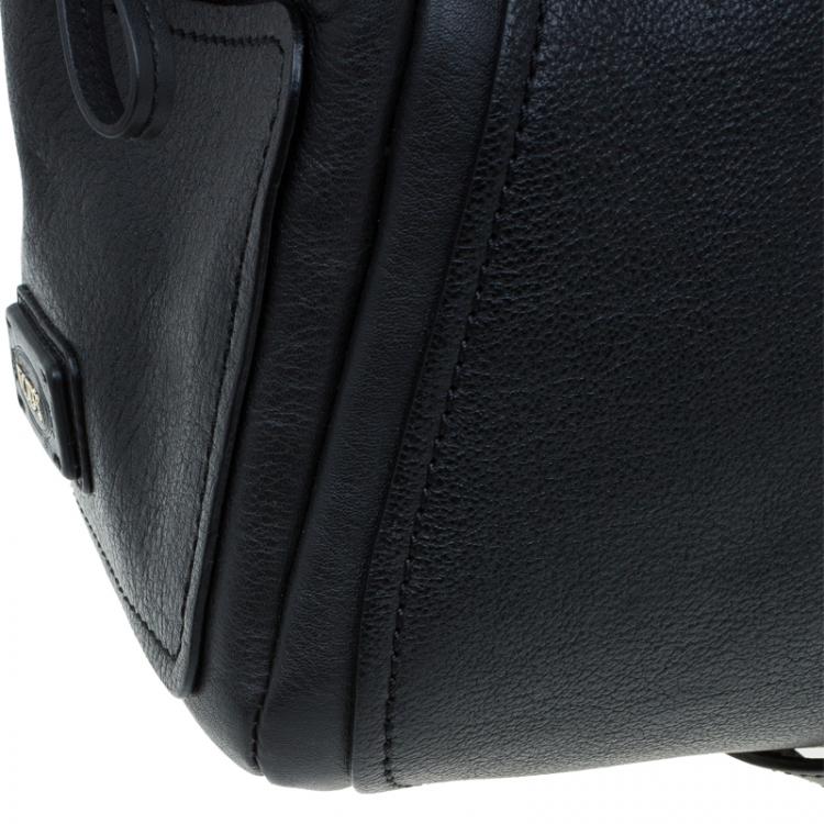 Pre Owned Tod's Black Leather D-Styling Manici Zip Satchel