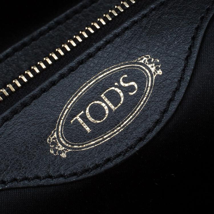Pre Owned Tod's Black Leather D-Styling Manici Zip Satchel