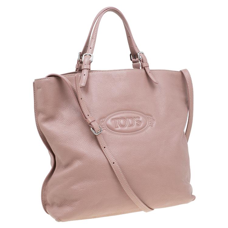 Pre Owned Tod's Blush Pink Leather Large Toronto Shopper Tote