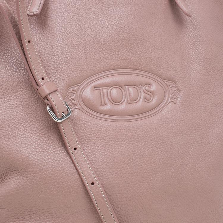 Pre Owned Tod's Blush Pink Leather Large Toronto Shopper Tote