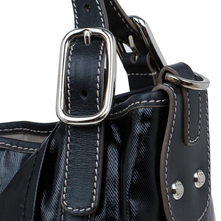Pre Owned Tod's Metallic Black Coated Canvas G-Line Easy Sacca Tote