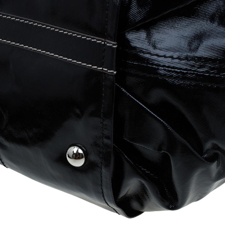 Pre Owned Tod's Metallic Black Coated Canvas G-Line Easy Sacca Tote