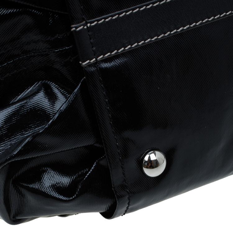 Pre Owned Tod's Metallic Black Coated Canvas G-Line Easy Sacca Tote