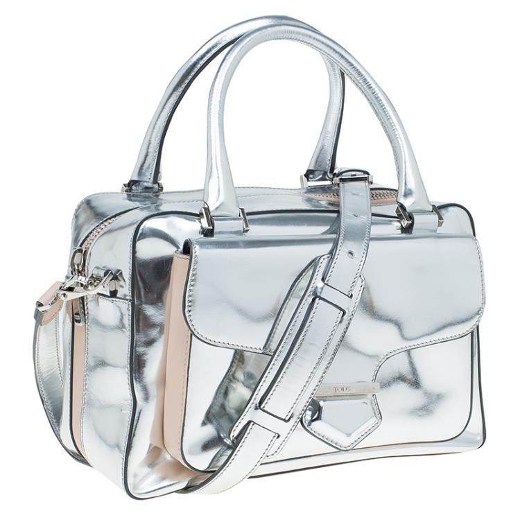 Pre Owned Tod's Silver Leather Small Military Bowler Bag