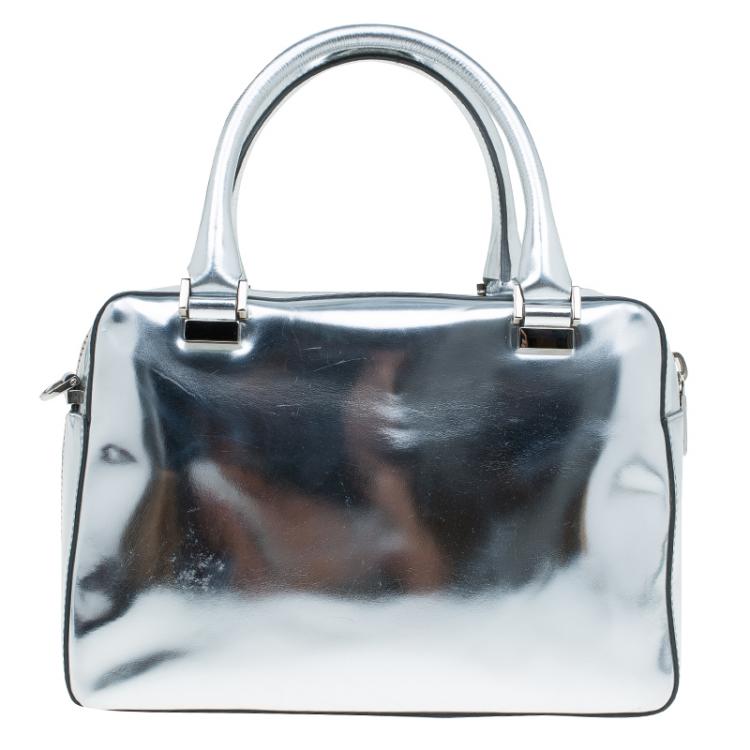 Pre Owned Tod's Silver Leather Small Military Bowler Bag