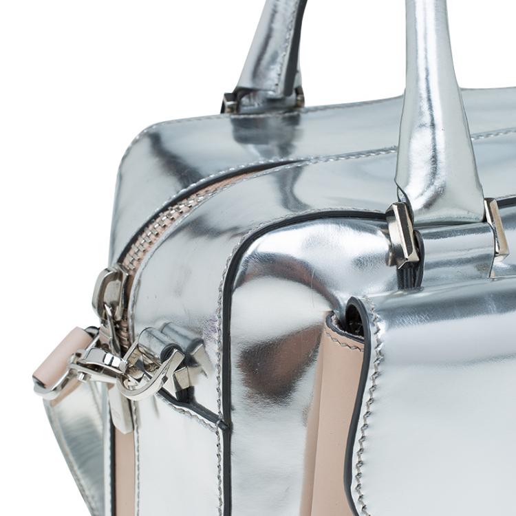 Pre Owned Tod's Silver Leather Small Military Bowler Bag