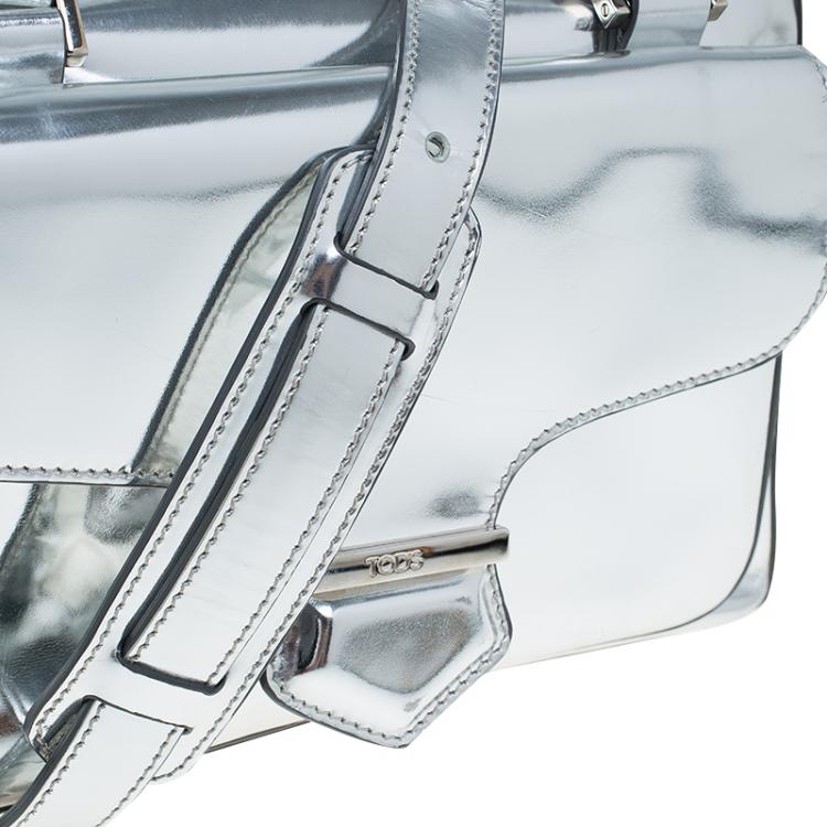 Pre Owned Tod's Silver Leather Small Military Bowler Bag
