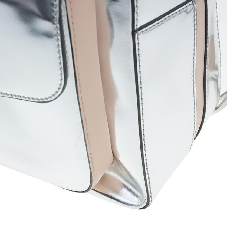 Pre Owned Tod's Silver Leather Small Military Bowler Bag