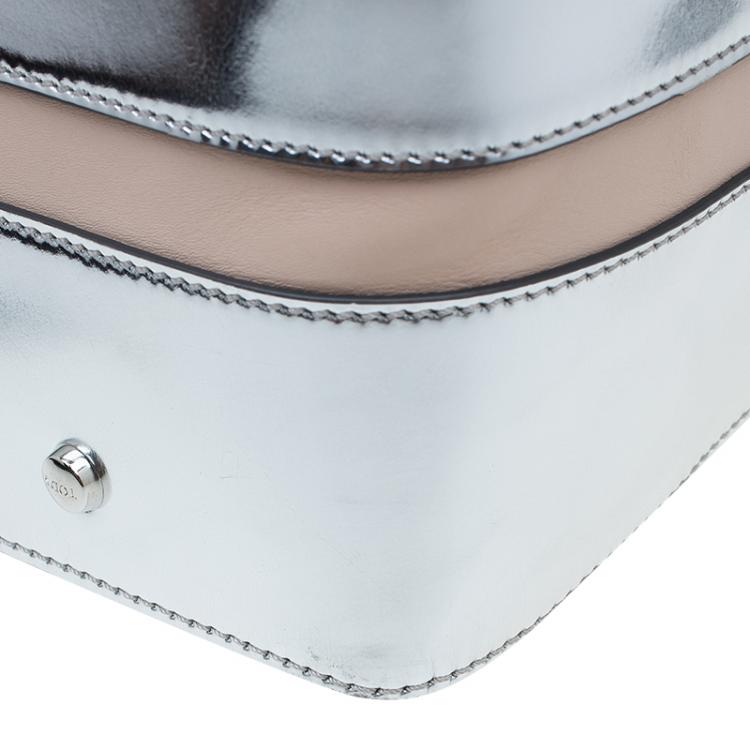 Pre Owned Tod's Silver Leather Small Military Bowler Bag
