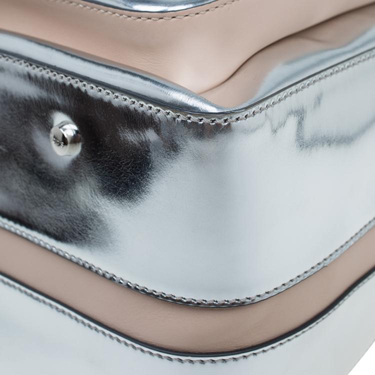 Pre Owned Tod's Silver Leather Small Military Bowler Bag