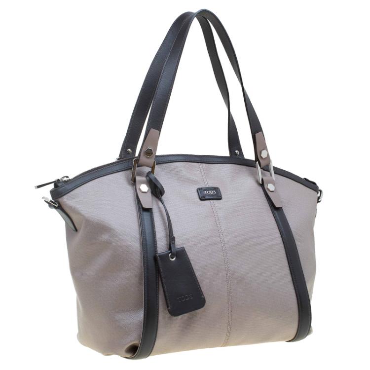 مملوكة مسبقًا Tod's Beige Coated Canvas G-Line Sacca Tote 