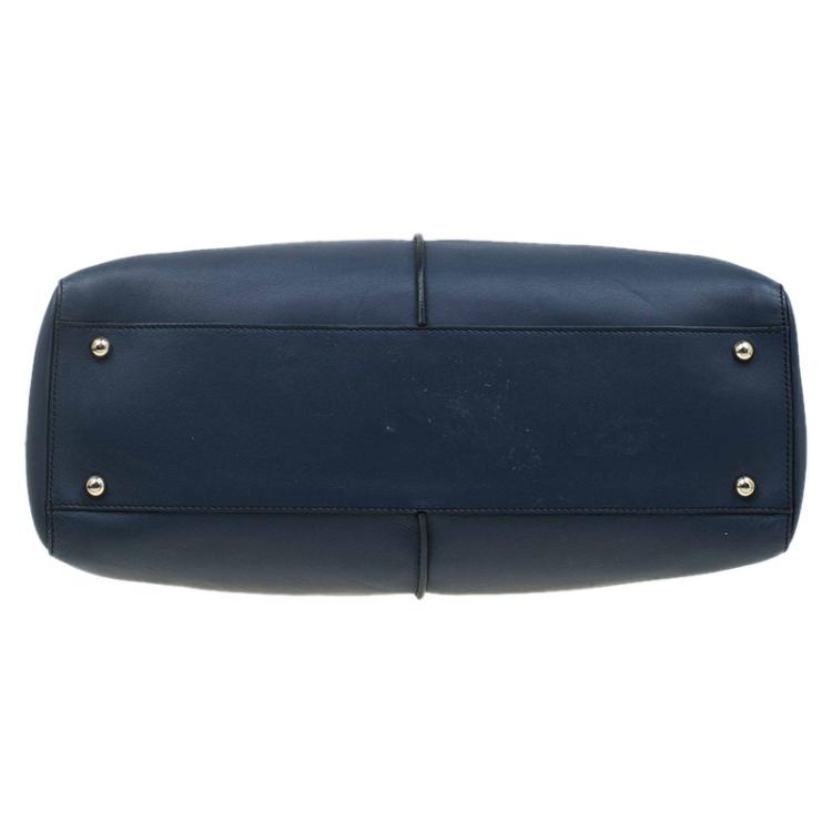 مملوكة مسبقًا Tod's Navy Blue Leather D-Styling Manici New Grande Shopping Tote