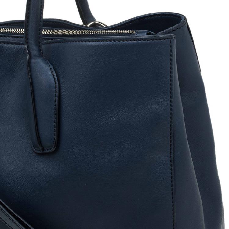 مملوكة مسبقًا Tod's Navy Blue Leather D-Styling Manici New Grande Shopping Tote