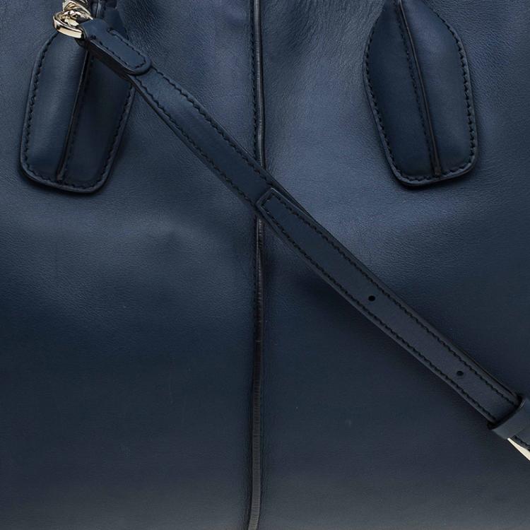 مملوكة مسبقًا Tod's Navy Blue Leather D-Styling Manici New Grande Shopping Tote