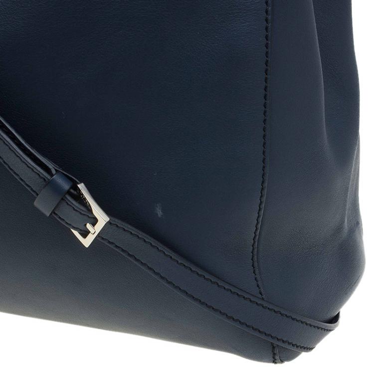 مملوكة مسبقًا Tod's Navy Blue Leather D-Styling Manici New Grande Shopping Tote