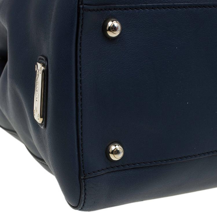مملوكة مسبقًا Tod's Navy Blue Leather D-Styling Manici New Grande Shopping Tote