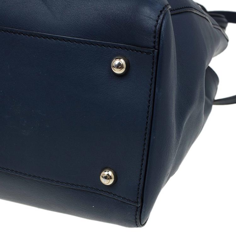مملوكة مسبقًا Tod's Navy Blue Leather D-Styling Manici New Grande Shopping Tote