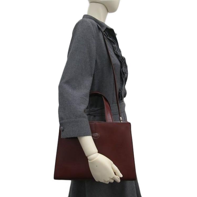 Pre Owned  Tod's Bordeaux Leather Handbag